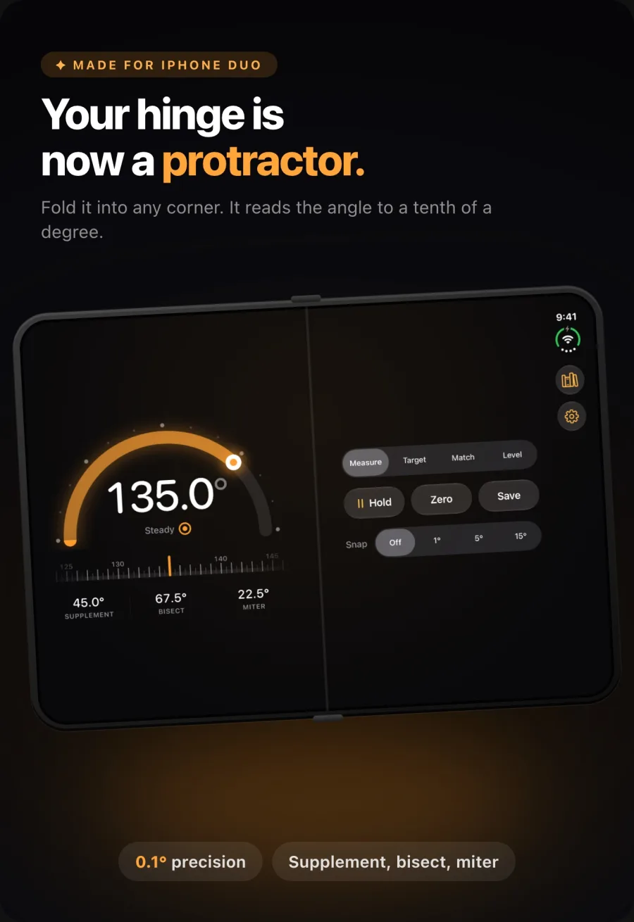Angle Gauge on iPhone Duo