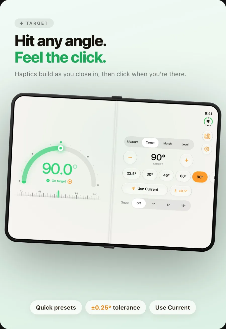 Angle Gauge on iPhone Duo