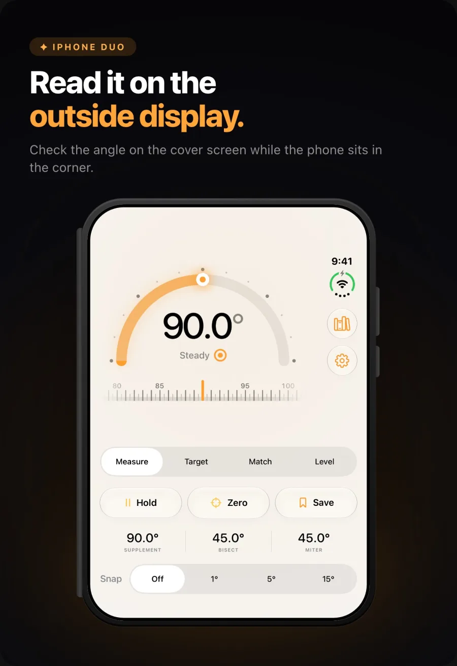 Angle Gauge on iPhone Duo