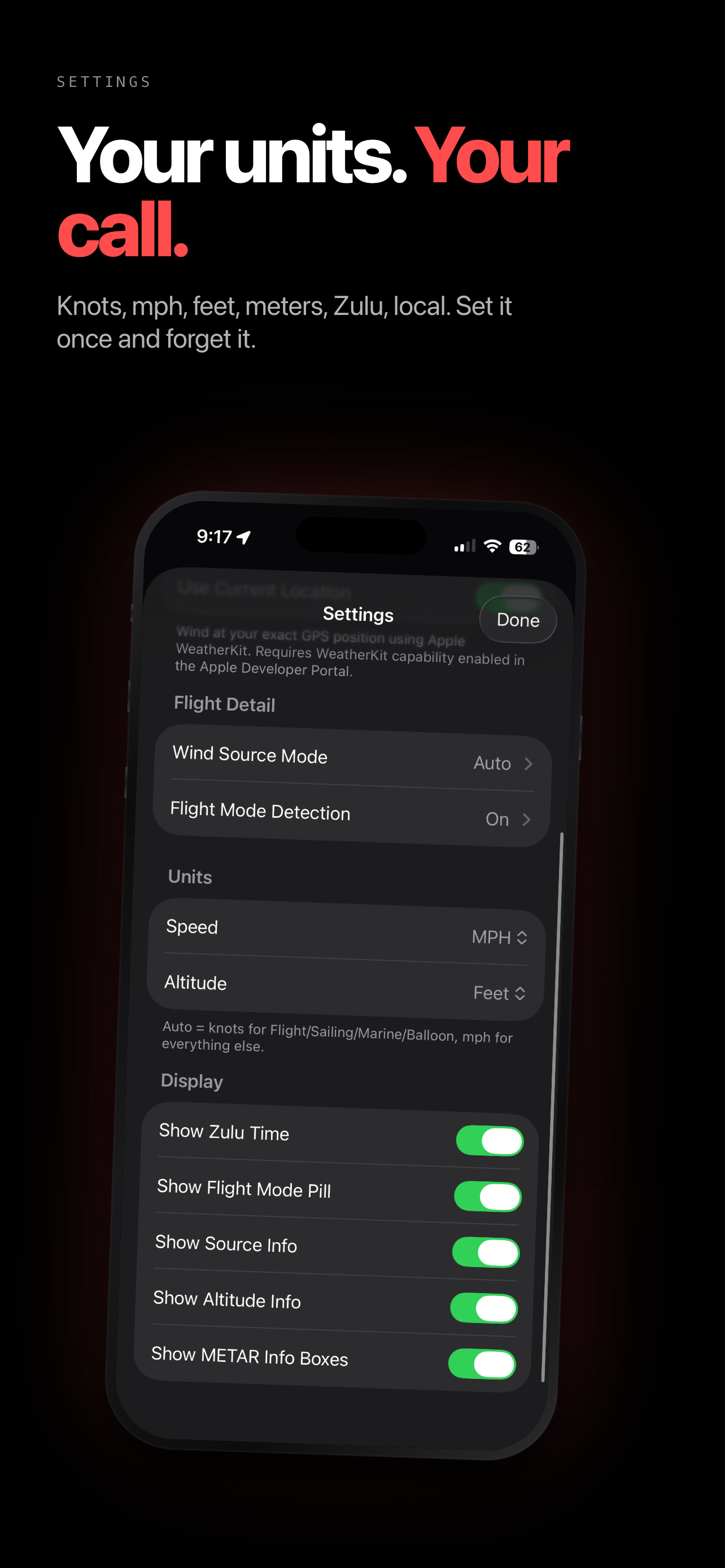 Relative Wind Compass screenshot